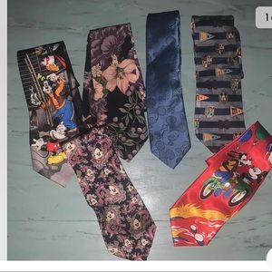 Lot Of 5 Disney Ties -Mickey -Goofy different brands, themes